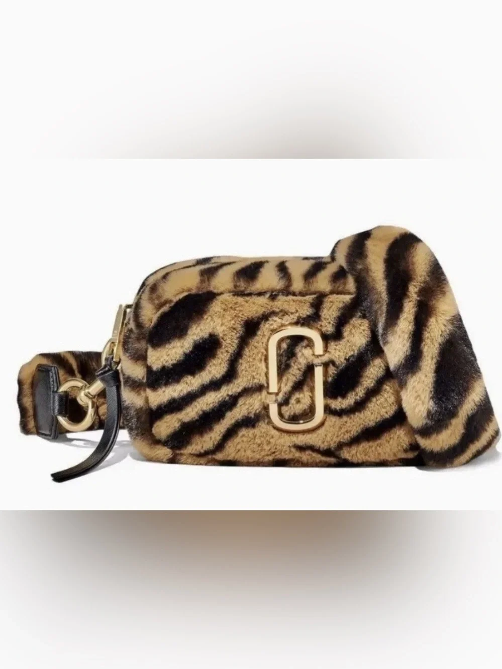 Marc Jacobs Tiger-Print Faux Fur Crossbody in Brown and Black with Gold Hardware - Picture 6 of 6